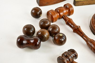 Lot 581 - A collection of four gavels, a set of carpet...