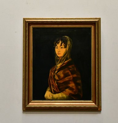 Lot 854 - UNATTRIBUTED; oil on canvas, Dutch girl,...