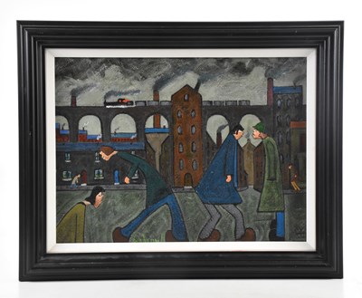 Lot 148 - ALBERT BARLOW (born 1944); oil on board,...