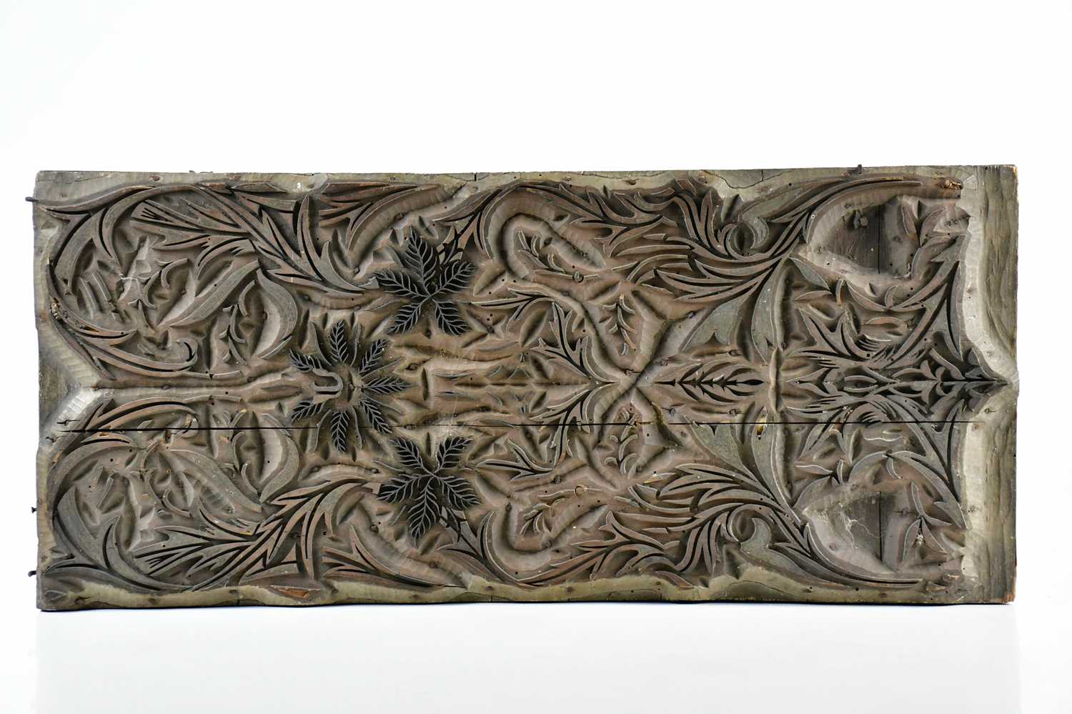 Lot 65 - WILLIAM MORRIS; a pine printing block for a...