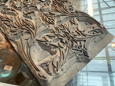 Lot 65 - WILLIAM MORRIS; a pine printing block for a...