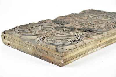 Lot 65 - WILLIAM MORRIS; a pine printing block for a...