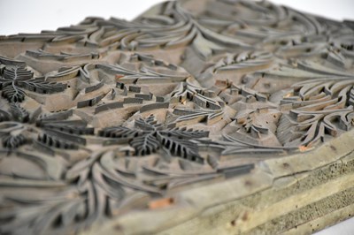 Lot 65 - WILLIAM MORRIS; a pine printing block for a...