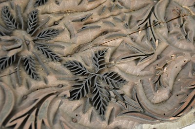 Lot 65 - WILLIAM MORRIS; a pine printing block for a...