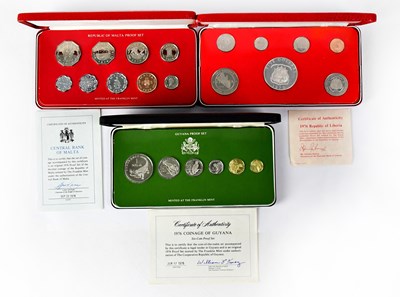 Lot 549 - Three cased 1976 proof sets for Republic of...