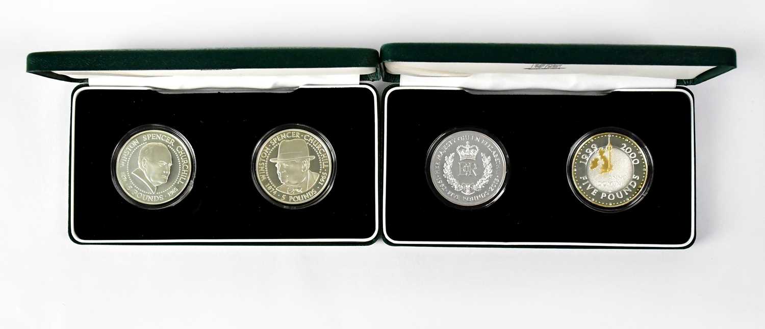 Lot 639 - A silver proof two-coin commemorative set...