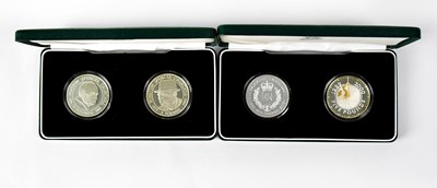 Lot 639 - A silver proof two-coin commemorative set...