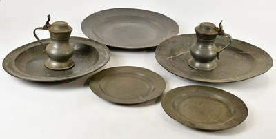 Lot 749 - A collection of 19th century and later pewter...