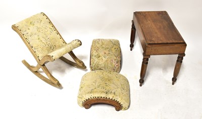 Lot 38 - A pair of Victorian walnut footstools of...