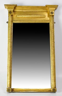 Lot 142 - A 19th century gilt framed wall mirror with...