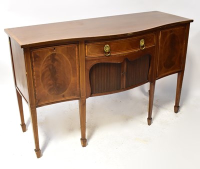 Lot 111 - A Regency-style serpentine-fronted mahogany...