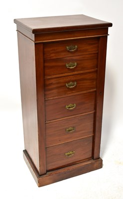 Lot 94 - A late 19th century mahogany Wellington chest...