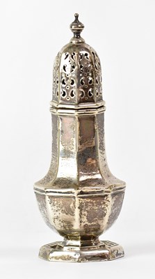 Lot 524 - A hallmarked silver sugar caster of octagonal...