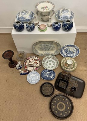 Lot 172 - Two boxes of crockery, to include Masons,...