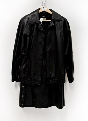 Lot 363 - Three items of black leather clothing,...