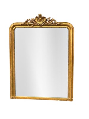 Lot 128 - A 19th century gilt overmantel mirror, with...