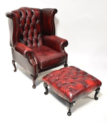 Lot 53 - A contemporary Chesterfield-style oxblood...