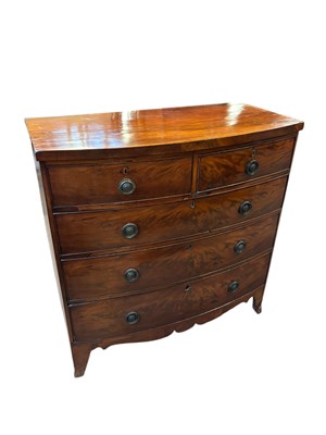 Lot 236 - A 19th century mahogany chest of two short...