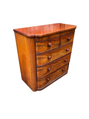 Lot 238 - A Victorian mahogany serpentine front chest of...