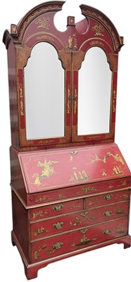 Lot 144 - A good red lacquered Chinoiserie decorated...