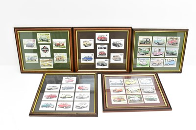 Lot 325 - Five framed and glazed groups of collector's...