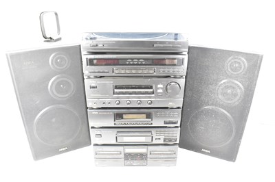 Lot 436 - An AIWA music tower system comprising stereo...