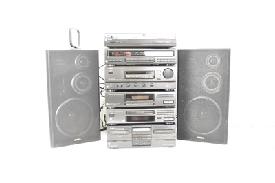 Lot 436 - An AIWA music tower system comprising stereo...