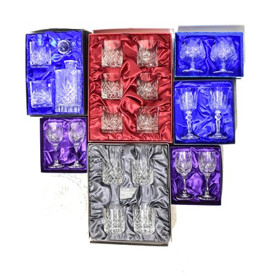 Lot 272 - A collection of boxed cut glass and crystal,...