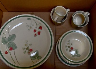 Lot 251 - WEDGWOOD; a six-setting 'Raspberry Cane'...