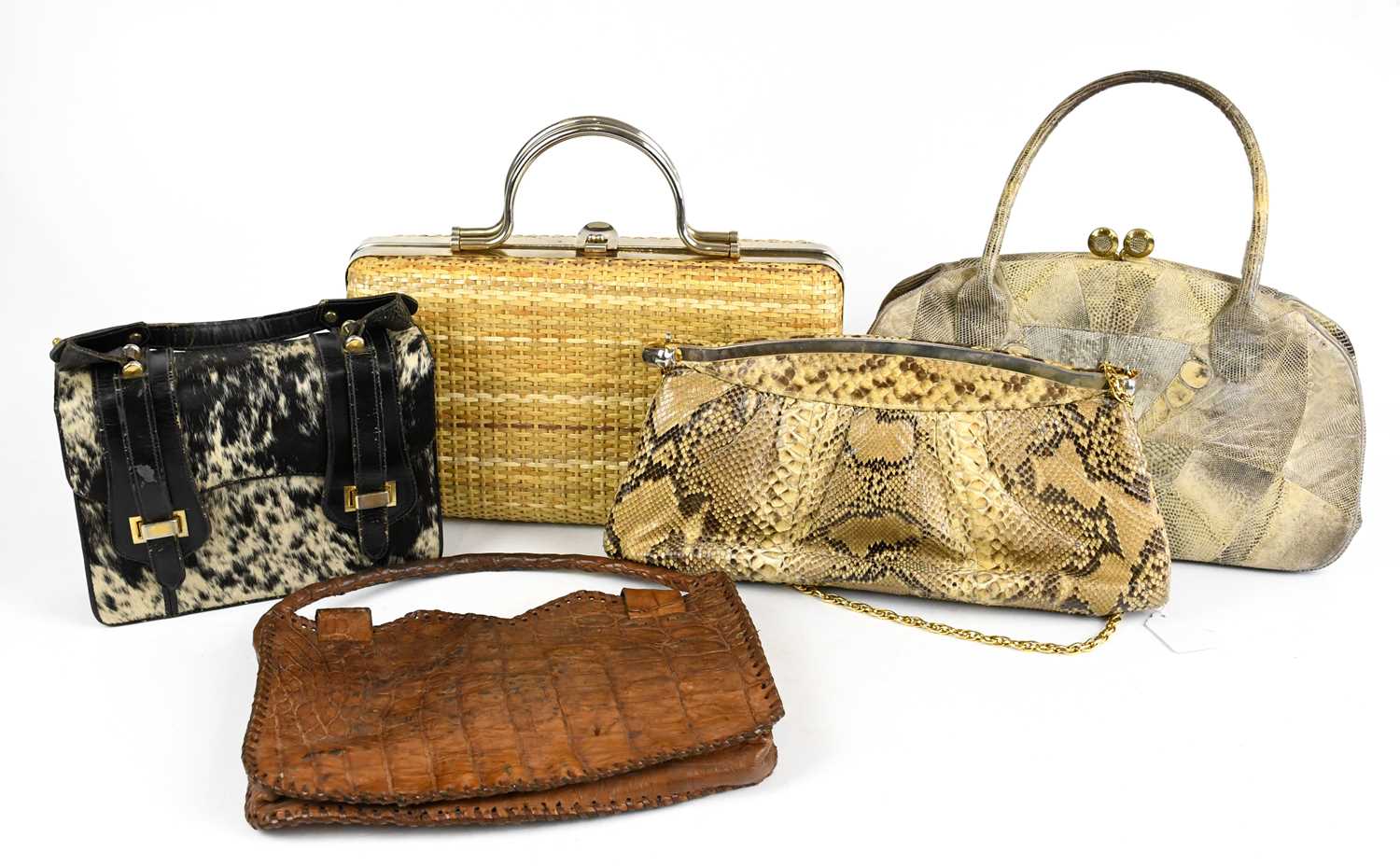 Lot 711 - Five vintage handbags including a Cape Cobra