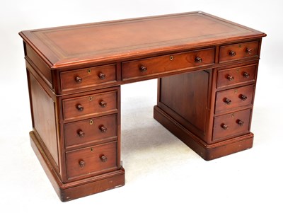 Lot 35 - A reproduction mahogany nine-drawer twin...