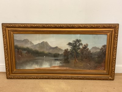 Lot 281 - J BRYANT; oil on board, landscape, river with...