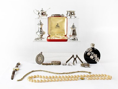 Lot 806 - A collection of costume jewellery and silver...