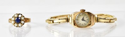 Lot 826 - A ladies' 9ct gold cocktail watch, the painted...