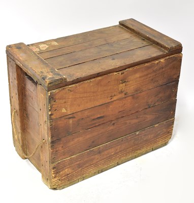 Lot 79 - A chest made from packing crates, with rope...