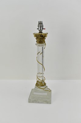 Lot 163 - A cut glass table lamp, with gilt metal...