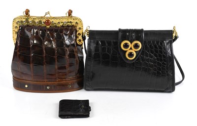 Lot 691 - ALDO TRAMONTANO; a brown faux crocodile skin...