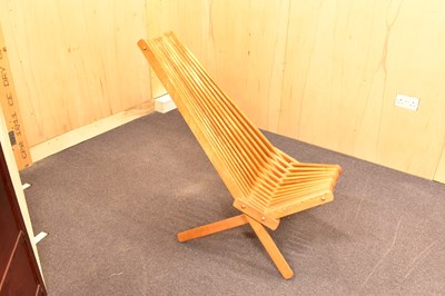 Lot 30 - A 1970s hardwood folding chair.