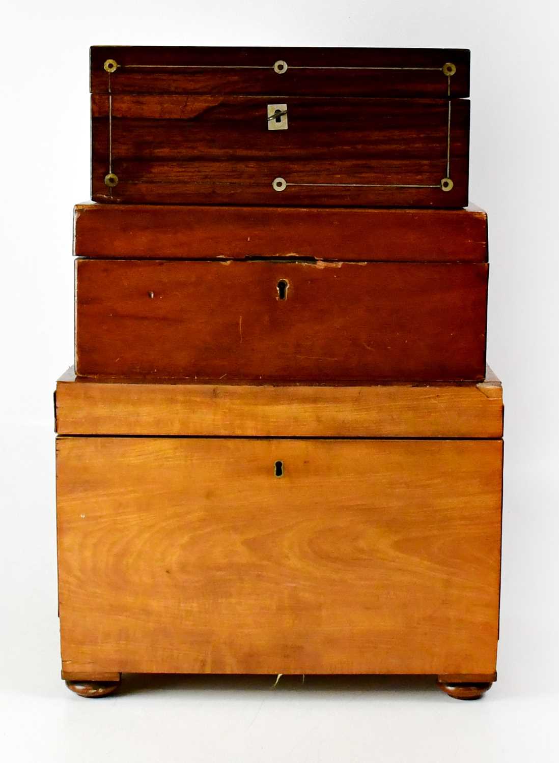 Lot 304 - Three work boxes, including an Edwardian