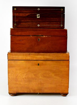 Lot 304 - Three work boxes, including an Edwardian...