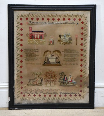 Lot 683 - A Victorian needlework sampler, worked by Mary...