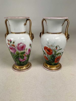 Lot 134 - BING GRONDAHL; a pair of urn vases decorated...