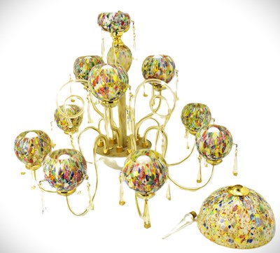 Lot 177 - MURANO; an art glass chandelier, produced by...