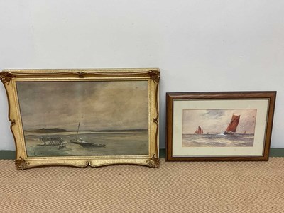 Lot 292 - UNATTRIBUTED; two watercolours, coastal scenes,...