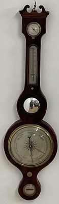 Lot 319 - A J CARACCIA; a Westerham banjo barometer,...