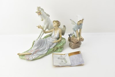 Lot 206 - LLADRÓ; a porcelain figure group, 'The Goddess...