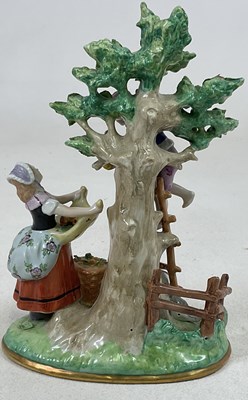 Lot 198 - SITZENDORF; a large porcelain pastoral figure...