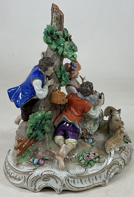 Lot 198 - SITZENDORF; a large porcelain pastoral figure...