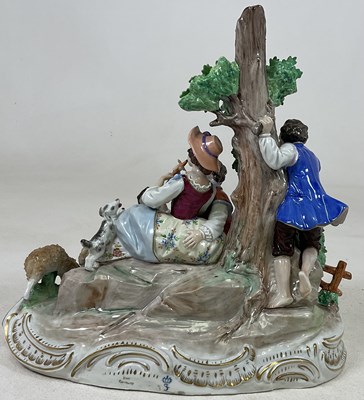 Lot 198 - SITZENDORF; a large porcelain pastoral figure...