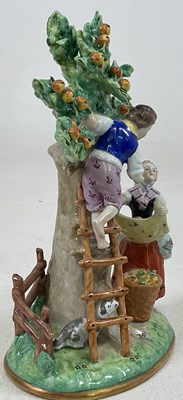 Lot 198 - SITZENDORF; a large porcelain pastoral figure...